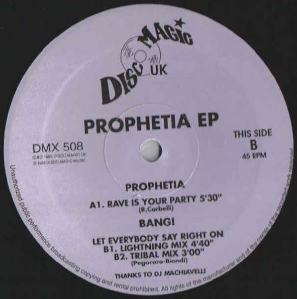 Prophetia / Bang! (4) : Prophetia EP (12", EP)