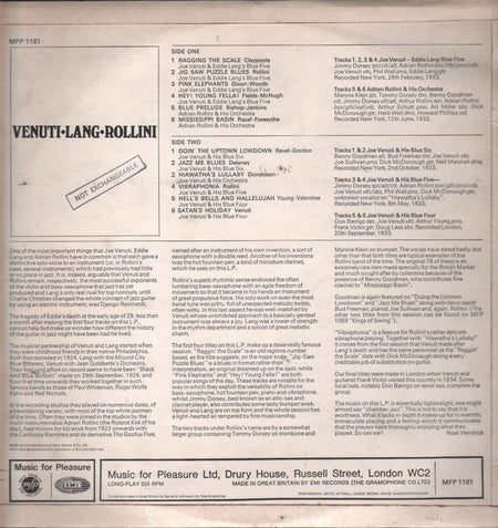 Joe Venuti, Adrian Rollini, Eddie Lang Featuring Benny Goodman, Tommy Dorsey, Jimmy Dorsey & Bud Freeman : The Sound That Swung The Thirties (LP, Comp, Mono, RE)