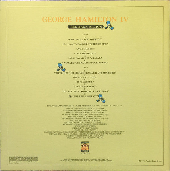 George Hamilton IV : Feel Like A Million (LP, Album)