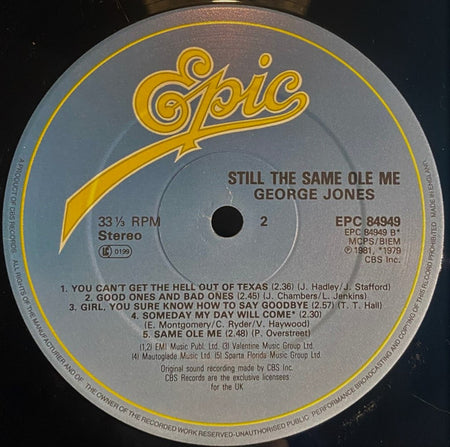 George Jones (2) : Still The Same Ole Me (LP)