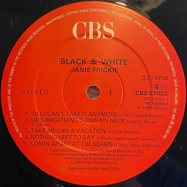 Janie Fricke : Black & White (LP, Album)