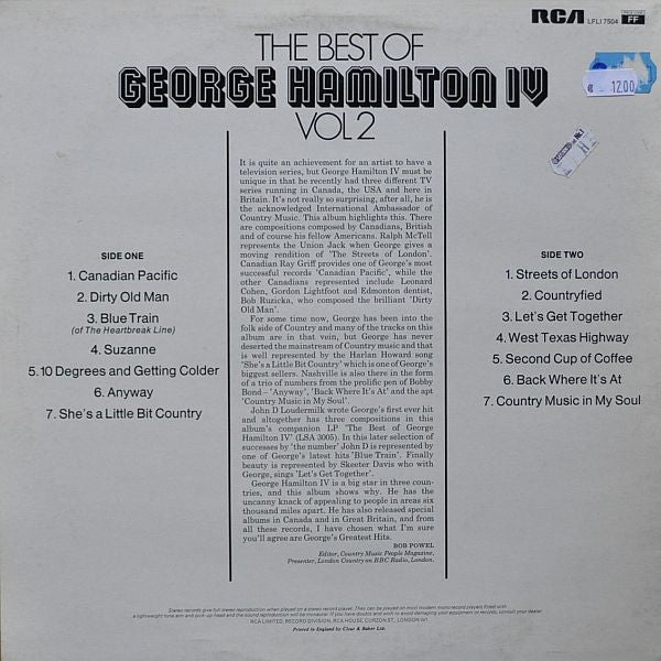 George Hamilton IV : The Best Of George Hamilton IV Vol 2 (LP, Comp)