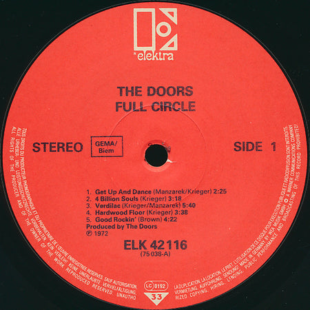 The Doors : Full Circle (LP, Album, RE, Gat)