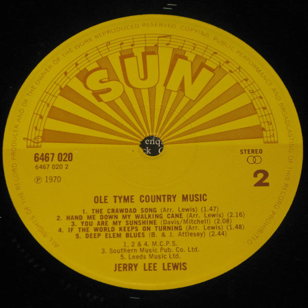 Jerry Lee Lewis : Ole Tyme Country Music (LP, Album)
