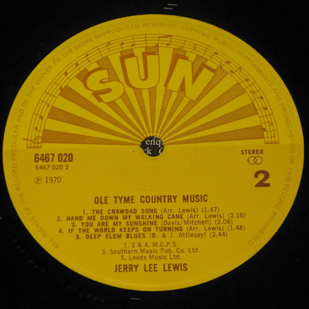 Jerry Lee Lewis : Ole Tyme Country Music (LP, Album)