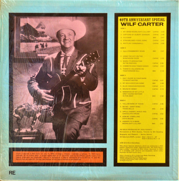 Wilf Carter : 40th Anniversary Special (2xLP, Comp, RE)