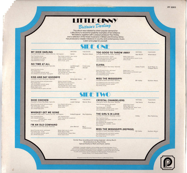 Little Ginny : My Dixie Darling (LP, Album)