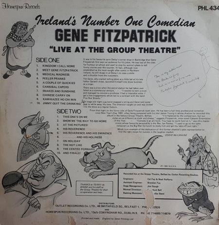 Gene Fitzpatrick : Live At The Group Theatre (LP)