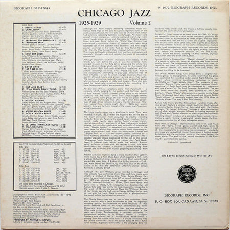 Various : Chicago Jazz 1925-1929, Volume 2 (LP, Comp)