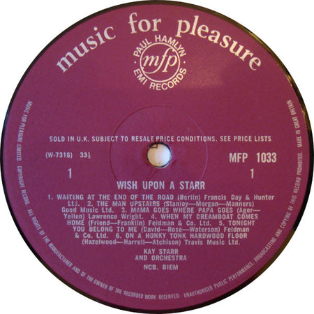 Kay Starr : Wish Upon A Starr (LP, Comp, Mono, RE)