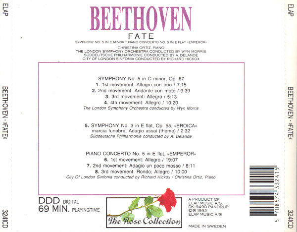 Ludwig van Beethoven : "Fate" Symphony No. 5 In C Minor / Piano Concerto No. 5 In E Flat "Emperor" (CD, Comp)