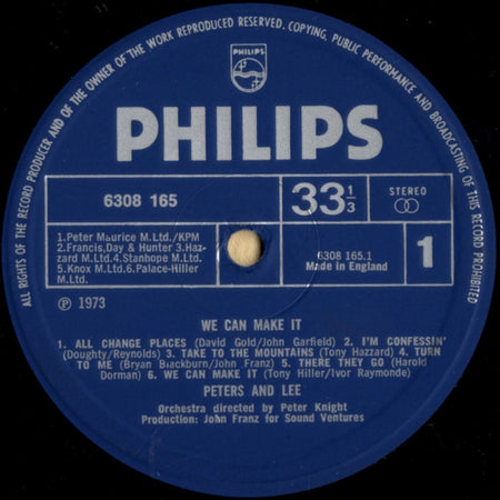 Peters & Lee : We Can Make It (LP)