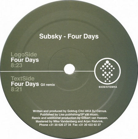 Subsky : Four Days (12")