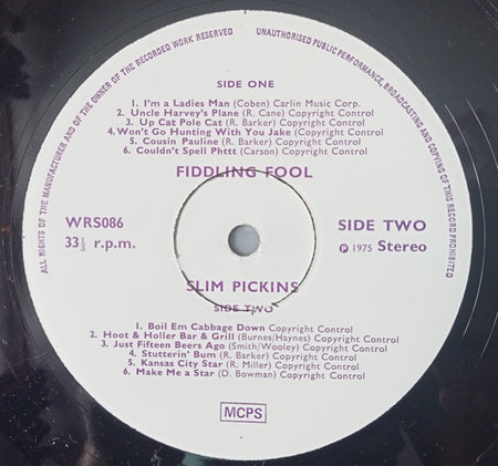 Slim Pickins : The Fiddlin' Fool (LP, Album)