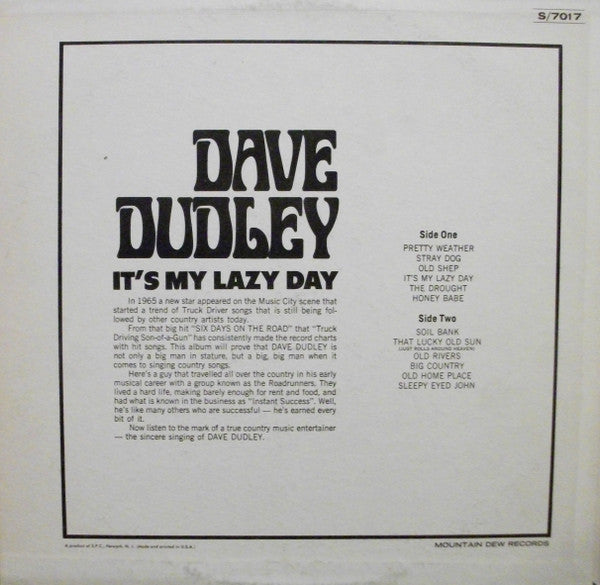 Dave Dudley : It's My Lazy Day (LP, Album, RE)