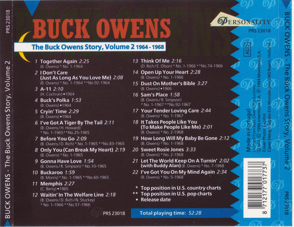 Buck Owens : The Buck Owens Story Volume 2 1964 - 1968 (CD, Comp)