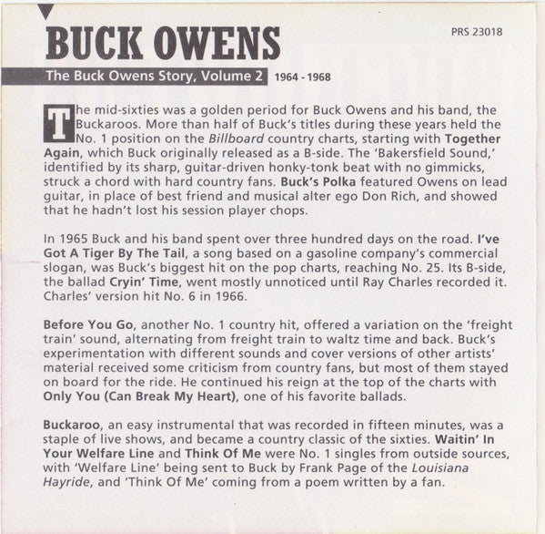 Buck Owens : The Buck Owens Story Volume 2 1964 - 1968 (CD, Comp)