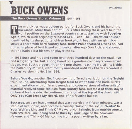 Buck Owens : The Buck Owens Story Volume 2 1964 - 1968 (CD, Comp)