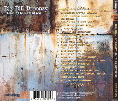 Big Bill Broonzy : Can't Be Satisfied (CD, Comp, Mono, Dig)