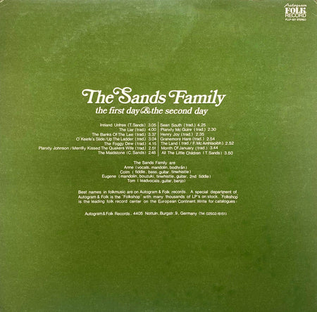 The Sands Family : The First Day & The Second Day (LP, Album)