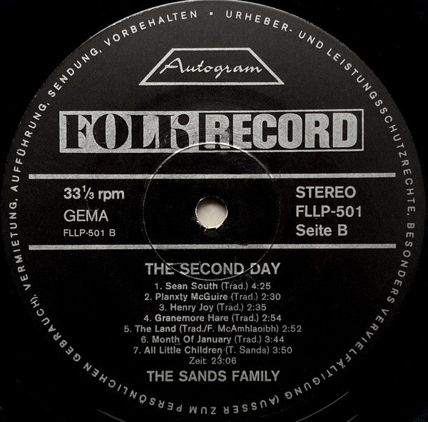 The Sands Family : The First Day & The Second Day (LP, Album)