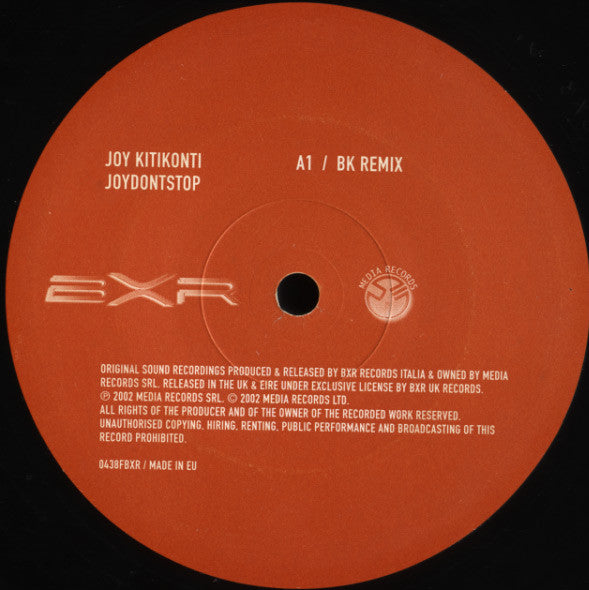 Joy Kitikonti : JoyDontStop (12", 1/2)