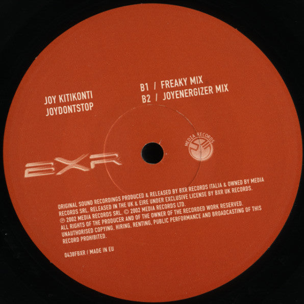 Joy Kitikonti : JoyDontStop (12", 1/2)