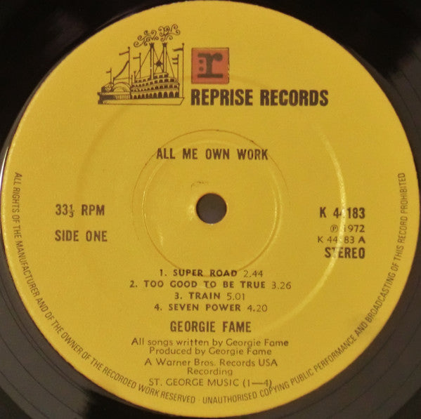 Georgie Fame : All Me Own Work (LP, Album, Gat)