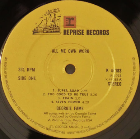 Georgie Fame : All Me Own Work (LP, Album, Gat)