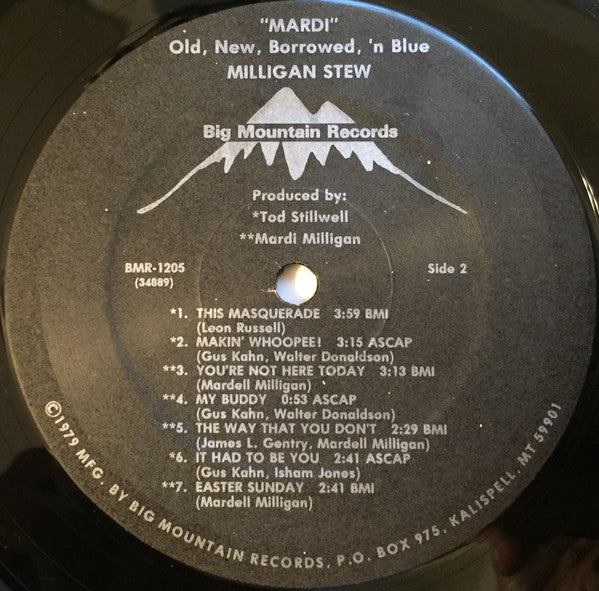 Mardi Milligan : Old, New, Borrowed, Blue (LP, Album)