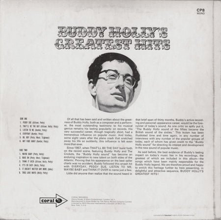 Buddy Holly : Buddy Holly's Greatest Hits (LP, Comp, Mono)