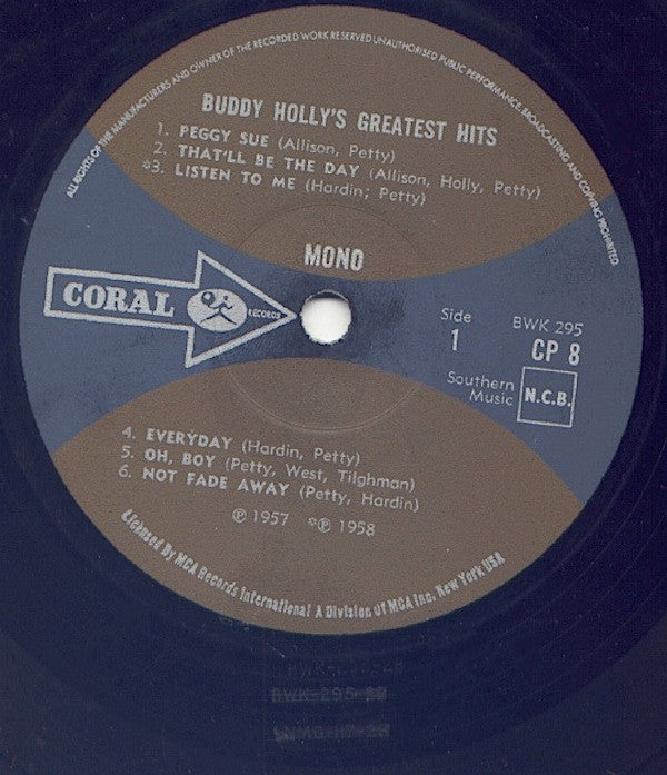 Buddy Holly : Buddy Holly's Greatest Hits (LP, Comp, Mono)
