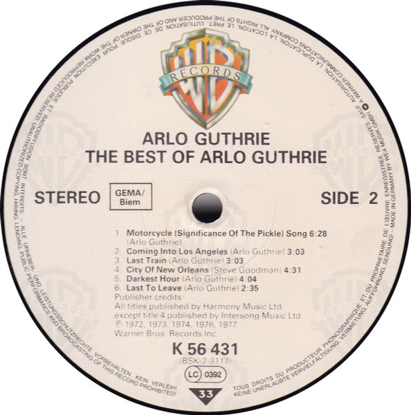Arlo Guthrie : The Best Of Arlo Guthrie (LP, Comp, RE)