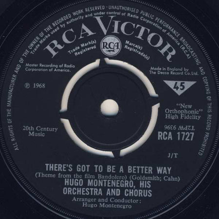 Hugo Montenegro, His Orchestra And Chorus : The Good, The Bad And The Ugly (7", Single)