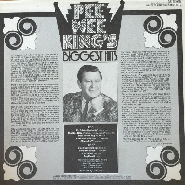 Pee Wee King : Pee Wee King's Biggest Hits (LP, Comp)