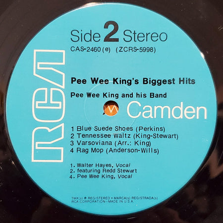 Pee Wee King : Pee Wee King's Biggest Hits (LP, Comp)