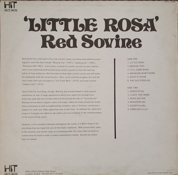 Red Sovine : Little Rosa (LP, Comp)