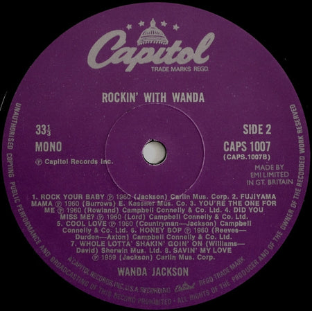 Wanda Jackson : Rockin' With Wanda (LP, Comp, Mono, RE, Pur)