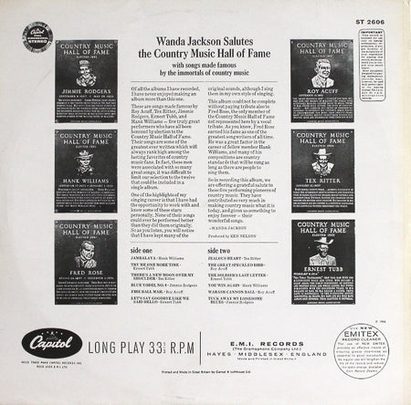 Wanda Jackson : Wanda Jackson Salutes The Country Music Hall Of Fame (LP, Album, RE)