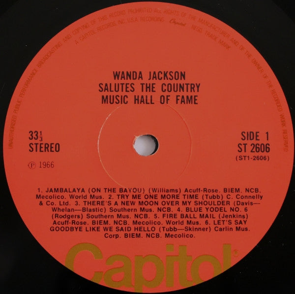 Wanda Jackson : Wanda Jackson Salutes The Country Music Hall Of Fame (LP, Album, RE)