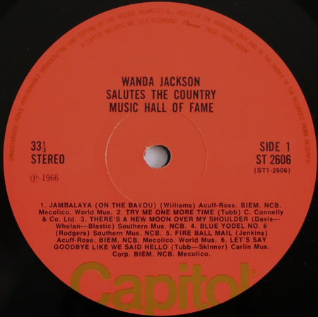 Wanda Jackson : Wanda Jackson Salutes The Country Music Hall Of Fame (LP, Album, RE)