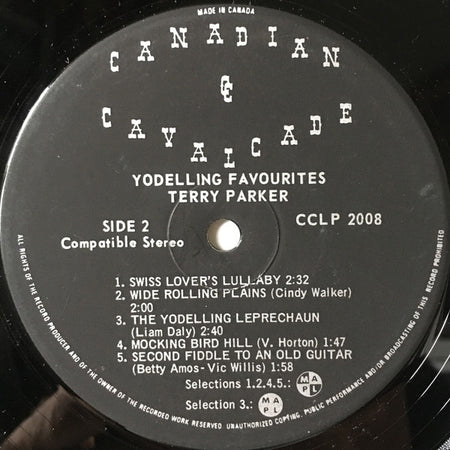 Terry Parker (8) : Yodelling Favorites (LP, Comp)