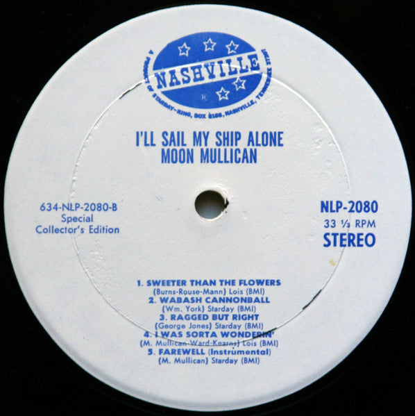 Moon Mullican : I'll Sail My Ship Alone (LP, Comp)