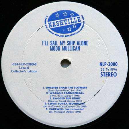 Moon Mullican : I'll Sail My Ship Alone (LP, Comp)