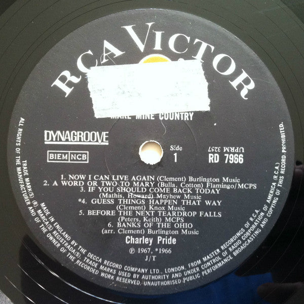 Charley Pride : Make Mine Country (LP, Album, Mono)