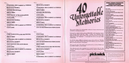 Various : 40 Unforgettable Memories (2xLP, Album, Comp, Ltd)