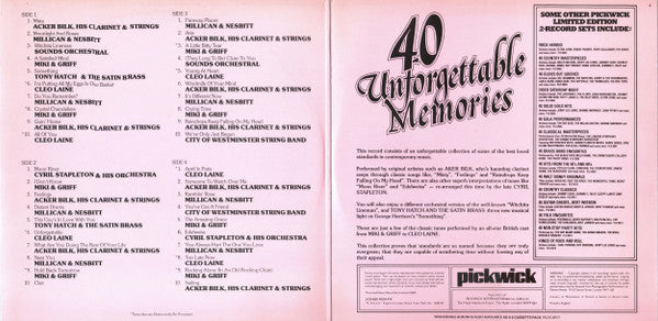 Various : 40 Unforgettable Memories (2xLP, Album, Comp, Ltd)