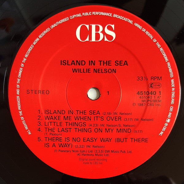 Willie Nelson : Island In The Sea (LP, Album)
