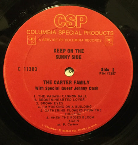 The Carter Family With Special Guest Johnny Cash : Keep On The Sunny Side (LP, Album, RE)