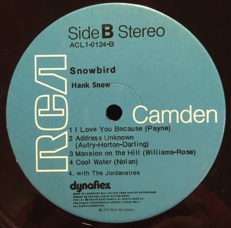 Hank Snow : Snowbird (LP, Album)